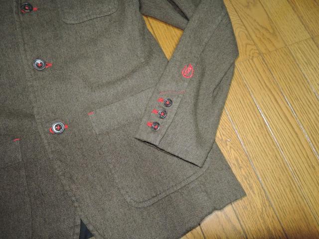 HYSTERIC GLAMOUR ヒステリックグラマー ウール混 テーラード系ジャケット S 裏地ボーダー柄 < ブランド  HYSTERIC GLAMOUR ヒステリックグラマー ウール混 テーラード系ジャケット S 裏地ボーダー柄 < ブランドの