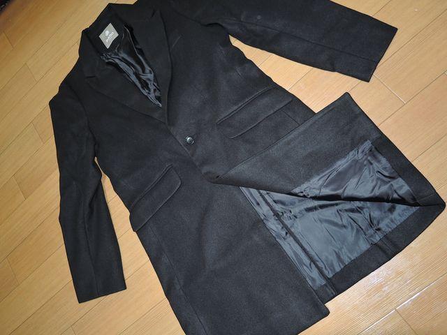 新品ナノユニバースnano・universeチェスターコートS黒メルトン < ブランド  新品ナノユニバースnano・universeチェスターコートS黒メルトン < ブランドの