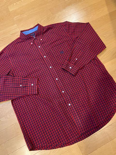 CHAPS  ラルフローレン  チェック長袖シャツ大きいsize2XLT  AL  赤系 < ブランド  CHAPS  ラルフローレン  チェック長袖シャツ大きいsize2XLT  AL  赤系  < ブランドの