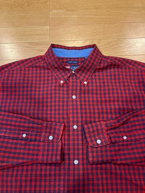 CHAPS  ラルフローレン  チェック長袖シャツ大きいsize2XLT  AL  赤系 < ブランド  CHAPS  ラルフローレン  チェック長袖シャツ大きいsize2XLT  AL  赤系 < ブランドの