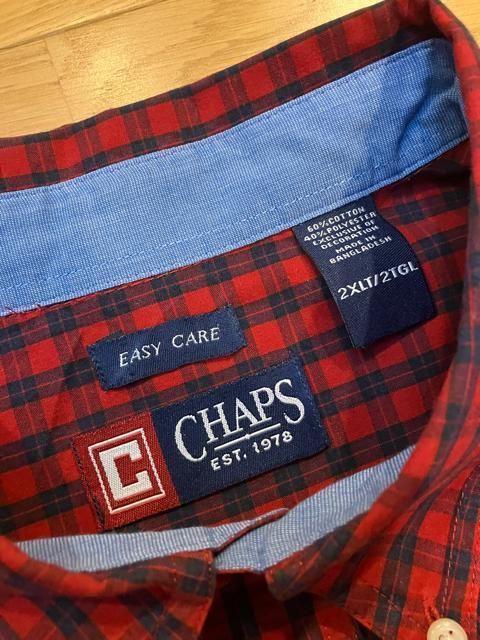 CHAPS  ラルフローレン  チェック長袖シャツ大きいsize2XLT  AL  赤系 < ブランド  CHAPS  ラルフローレン  チェック長袖シャツ大きいsize2XLT  AL  赤系 < ブランドの