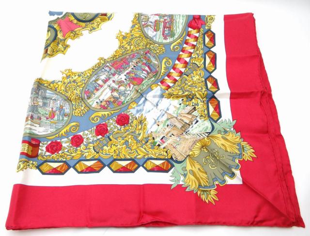 HERMES エルメス カレ90 L'ENTENTE CORDIALE 仏英同盟 スカーフ レッド系<USED訳有タグ無>送料無料 < ブランド HERMES エルメス カレ90 L'ENTENTE CORDIALE 仏英同盟 スカーフ レッド系<USED訳有タグ無>送料無料 < ブランドの