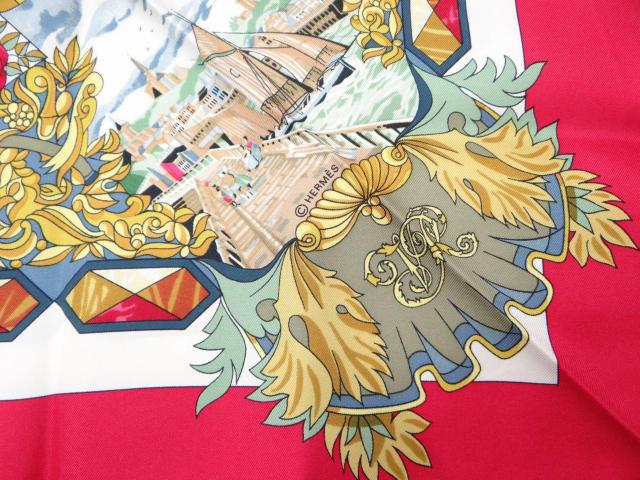 HERMES エルメス カレ90 L'ENTENTE CORDIALE 仏英同盟 スカーフ レッド系<USED訳有タグ無>送料無料 < ブランド HERMES エルメス カレ90 L'ENTENTE CORDIALE 仏英同盟 スカーフ レッド系<USED訳有タグ無>送料無料 < ブランドの