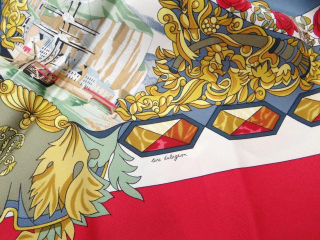 HERMES エルメス カレ90 L'ENTENTE CORDIALE 仏英同盟 スカーフ レッド系<USED訳有タグ無>送料無料 < ブランド HERMES エルメス カレ90 L'ENTENTE CORDIALE 仏英同盟 スカーフ レッド系<USED訳有タグ無>送料無料 < ブランドの