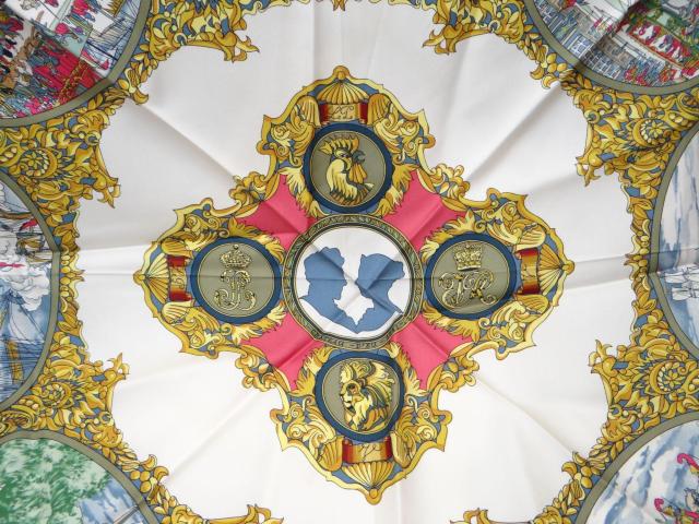 HERMES エルメス カレ90 L'ENTENTE CORDIALE 仏英同盟 スカーフ レッド系<USED訳有タグ無>送料無料 < ブランド HERMES エルメス カレ90 L'ENTENTE CORDIALE 仏英同盟 スカーフ レッド系<USED訳有タグ無>送料無料 < ブランドの