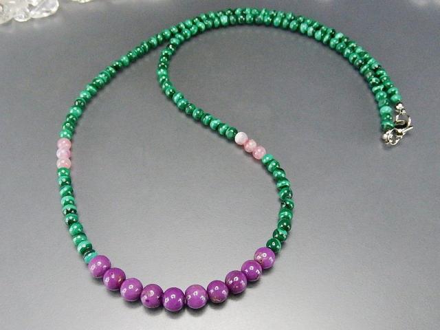 一点物マラカイトフォスフォシデライトピンクトルマリン小玉天然石60cmネックレス < 女性アクセサリー/時計 一点物マラカイトフォスフォシデライトピンクトルマリン小玉天然石60cmネックレス < 女性アクセサリー/時計の