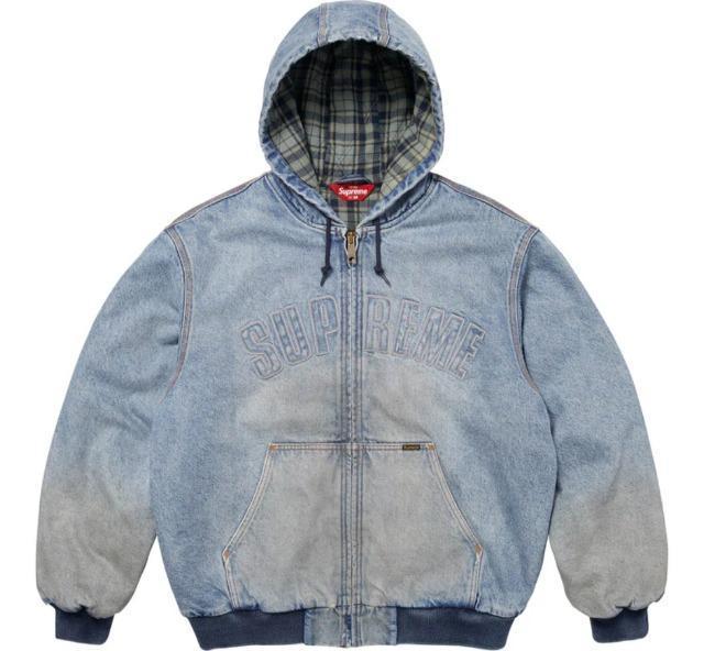 Supreme Reflective Arc Hooded Work Jacket Denim@L 