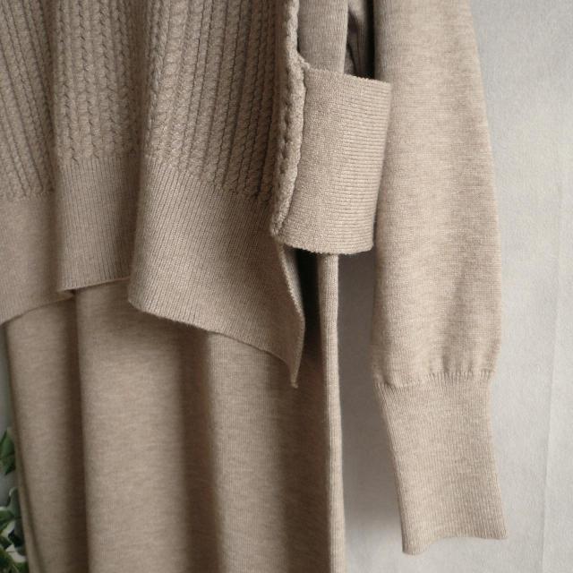 新品 9948 ML ニット セットアップ ベージュ 秋 冬 レディース ケーブル編みハイネックニットベスト ニットワンピース < 女性ファッション 新品 9948 ML ニット セットアップ ベージュ 秋 冬 レディース ケーブル編みハイネックニットベスト ニットワンピース < 女性ファッションの