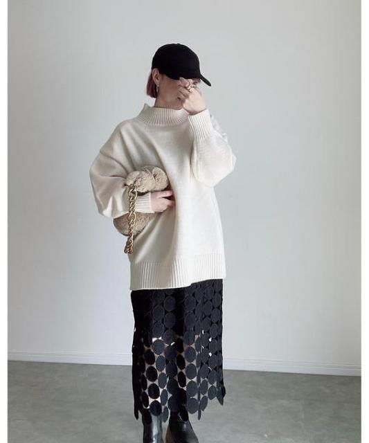 Yucca天竺ハイネックチュニックセーターオフホワイト / FREE < 女性ファッション Yucca天竺ハイネックチュニックセーターオフホワイト / FREE < 女性ファッションの