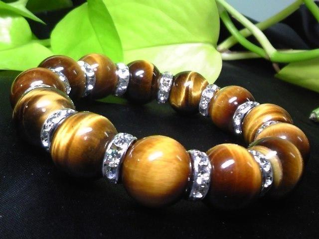 天然石☆タイガーアイ虎目石14ミリ§銀ロンデル数珠 < 女性アクセサリー/時計  天然石☆タイガーアイ虎目石14ミリ§銀ロンデル数珠  < 女性アクセサリー/時計の