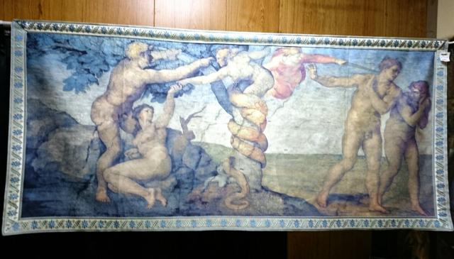イタリア製 大 タペストリー アダムとイブ ミケランジェロ 名画 < ホビー  イタリア製 大 タペストリー アダムとイブ ミケランジェロ 名画  < ホビーの