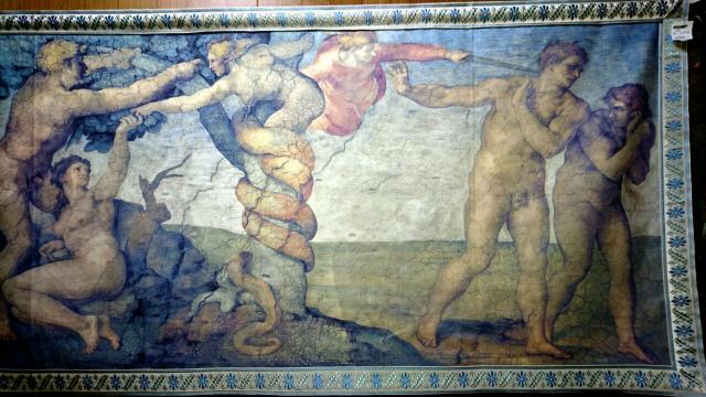 イタリア製 大 タペストリー アダムとイブ ミケランジェロ 名画 < ホビー  イタリア製 大 タペストリー アダムとイブ ミケランジェロ 名画 < ホビーの