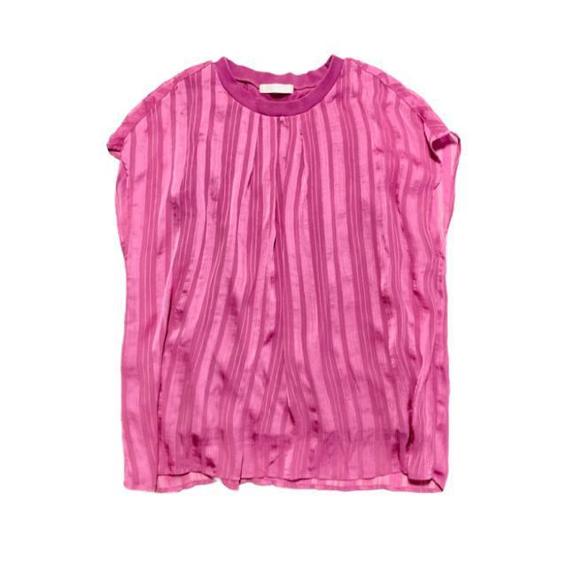 IEDIT◎インナードッキング吸汗速乾ストライプブラウス◎ピンク(L)新品 < ブランド IEDIT◎インナードッキング吸汗速乾ストライプブラウス◎ピンク(L)新品 < ブランドの