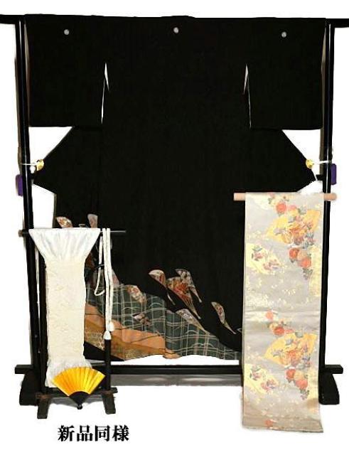 【最高級】新品同様 金駒シシュウ 比翼付 黒留袖・袋帯5点セット 身丈152cm 裄丈63.5cm 長さ439cm T3445 < 女性ファッション  【最高級】新品同様 金駒シシュウ 比翼付 黒留袖・袋帯5点セット 身丈152cm 裄丈63.5cm 長さ439cm T3445 < 女性ファッションの