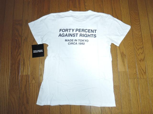 40% FPAR FORTY PERCENTS AGAINST RIGHTS フォーティーパーセント 半袖Tシャツ 白 WTAPS < ブランド  40% FPAR FORTY PERCENTS AGAINST RIGHTS フォーティーパーセント 半袖Tシャツ 白 WTAPS  < ブランドの