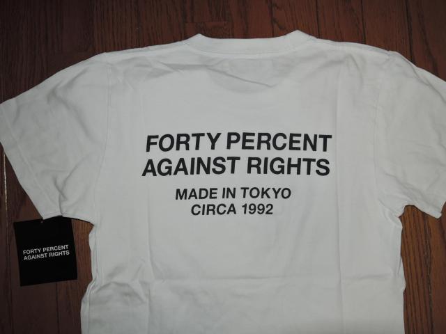40% FPAR FORTY PERCENTS AGAINST RIGHTS フォーティーパーセント 半袖Tシャツ 白 WTAPS < ブランド  40% FPAR FORTY PERCENTS AGAINST RIGHTS フォーティーパーセント 半袖Tシャツ 白 WTAPS < ブランドの