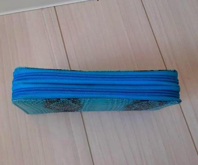 マリンブルー パイソン柄 容量たっぷり Wジップポケット 長財布 ユニセックス < 女性ファッション  マリンブルー パイソン柄 容量たっぷり Wジップポケット 長財布 ユニセックス < 女性ファッションの