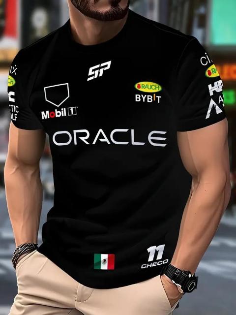 爆ヤス価格890円★メンズ スタイリッシュ ブラックTシャツ、太字の白「オラクル」プリントき USAサイズM(日本サイズXL相当) < 男性ファッション  爆ヤス価格890円★メンズ スタイリッシュ ブラックTシャツ、太字の白「オラクル」プリントき USAサイズM(日本サイズXL相当)  < 男性ファッションの