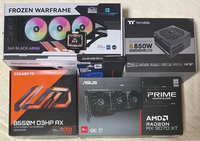 yViQ[~OPCzRyzen7 7800X3D RX9070XT 32GB SSD1TB 850W