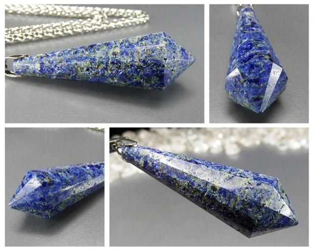 訳有処分一点物ラピスラズリしずくカット天然石ステンレスネックレス < 女性アクセサリー/時計 訳有処分一点物ラピスラズリしずくカット天然石ステンレスネックレス < 女性アクセサリー/時計の