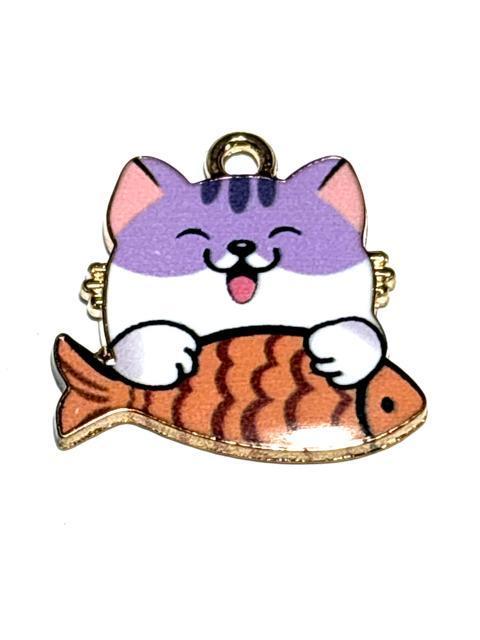 777 魚を持った猫ちゃん 1個 ねこ ネコ アクセサリーチャーム 金属パーツ < ペット/手芸/園芸 777 魚を持った猫ちゃん 1個 ねこ ネコ アクセサリーチャーム 金属パーツ < ペット/手芸/園芸の