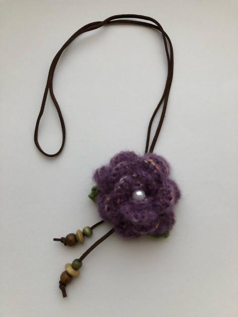 ハンドメイド ネックレス 薔薇 モヘア パープル アナスイ好き 紫 < 女性ファッション  ハンドメイド ネックレス 薔薇 モヘア パープル アナスイ好き 紫  < 女性ファッションの