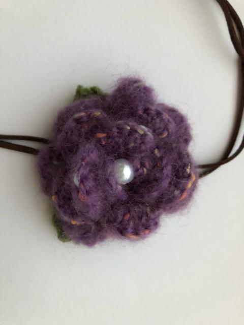 ハンドメイド ネックレス 薔薇 モヘア パープル アナスイ好き 紫 < 女性ファッション  ハンドメイド ネックレス 薔薇 モヘア パープル アナスイ好き 紫 < 女性ファッションの