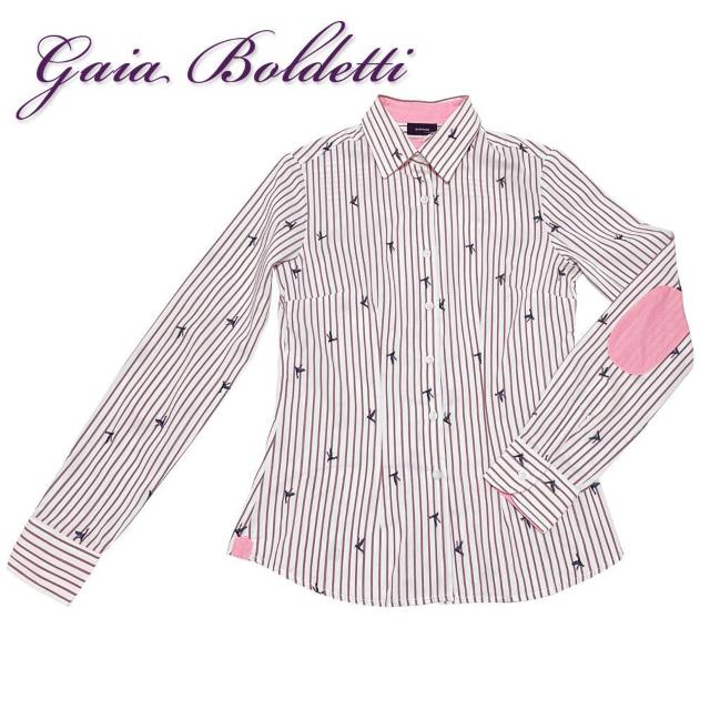 新品 Gaia Boldettiイタリア製ストライプシャツブラウス 白# < 女性ファッション 新品 Gaia Boldettiイタリア製ストライプシャツブラウス 白# < 女性ファッションの
