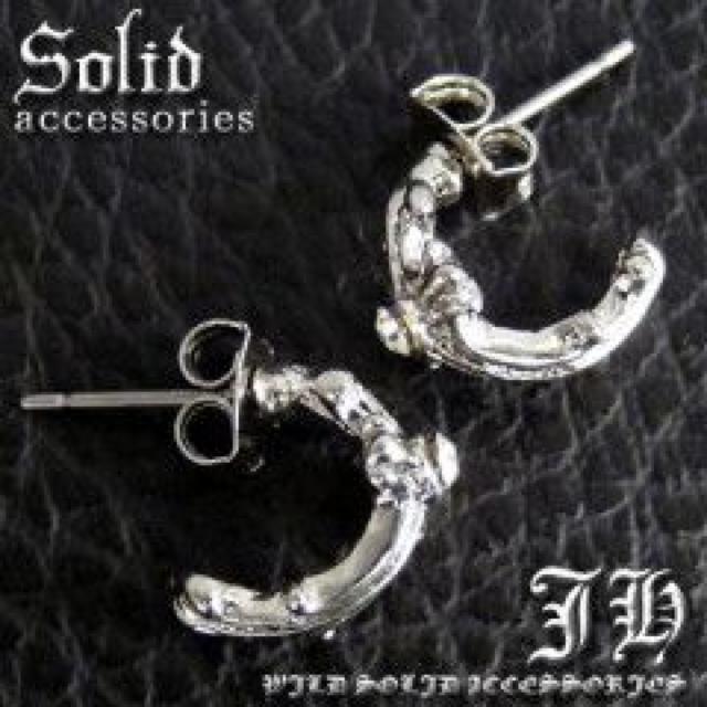 《New》<プラチナ>クロスフレア・ループ型*ピアス【シルバー】 < 男性アクセサリー/時計  《New》<プラチナ>クロスフレア・ループ型*ピアス【シルバー】 < 男性アクセサリー/時計の