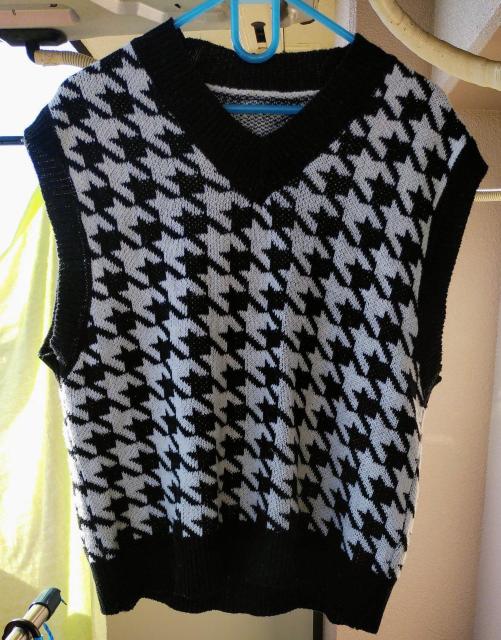 千鳥柄 ベスト ニット < 女性ファッション  千鳥柄 ベスト ニット  < 女性ファッションの