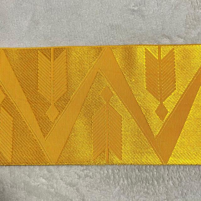 半幅帯 綿 黄色 地紋入 浴衣帯 < 女性ファッション 半幅帯 綿 黄色 地紋入 浴衣帯 < 女性ファッションの