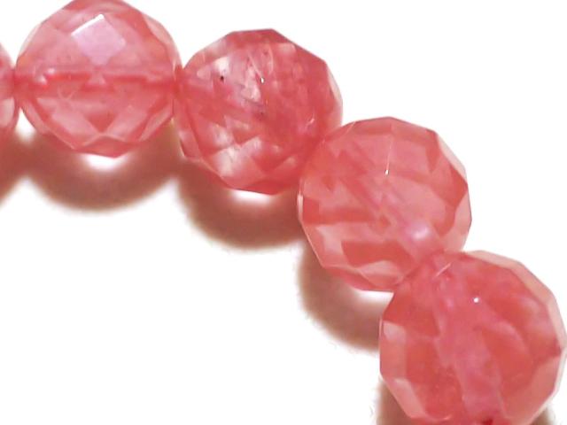 天然石★チェリークォーツ 10mm64面カット 半連 < 女性アクセサリー/時計 天然石★チェリークォーツ 10mm64面カット 半連 < 女性アクセサリー/時計の