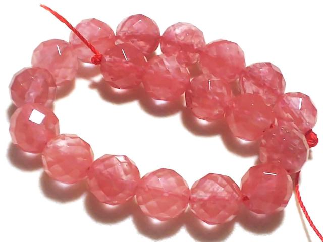 天然石★チェリークォーツ 10mm64面カット 半連 < 女性アクセサリー/時計 天然石★チェリークォーツ 10mm64面カット 半連 < 女性アクセサリー/時計の