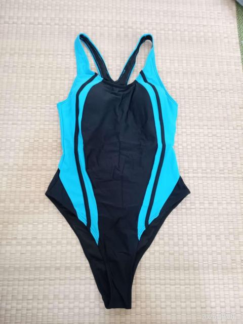 新品 レディース スポーティ ワンピース水着 黒×水色 JP…S/M < 女性ファッション 新品 レディース スポーティ ワンピース水着 黒×水色 JP…S/M < 女性ファッションの