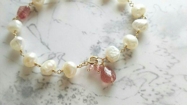 14kgf*パールとエピドートのブレスレット* 18011 < 女性アクセサリー/時計 14kgf*パールとエピドートのブレスレット* 18011 < 女性アクセサリー/時計の