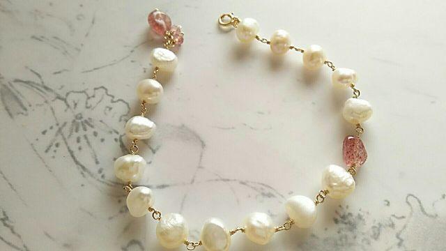 14kgf*パールとエピドートのブレスレット* 18011 < 女性アクセサリー/時計 14kgf*パールとエピドートのブレスレット* 18011 < 女性アクセサリー/時計の