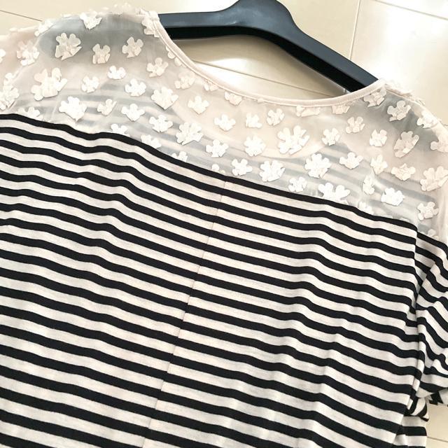 MINIMUM MINIMUM ボーダーカットソー フラワーモチーフ < 女性ファッション  MINIMUM MINIMUM ボーダーカットソー フラワーモチーフ < 女性ファッションの