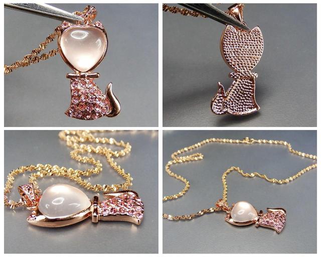 ローズゴールド系ローズクォーツきつねネックレス天然石恋愛運K1-2-506 < 女性アクセサリー/時計  ローズゴールド系ローズクォーツきつねネックレス天然石恋愛運K1-2-506 < 女性アクセサリー/時計の