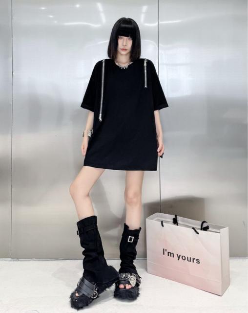 肩ファスナー チュニック  ロングtシャツ  ゆったり ダブルファスナー 大きいサイズ < 女性ファッション  肩ファスナー チュニック  ロングtシャツ  ゆったり ダブルファスナー 大きいサイズ < 女性ファッションの