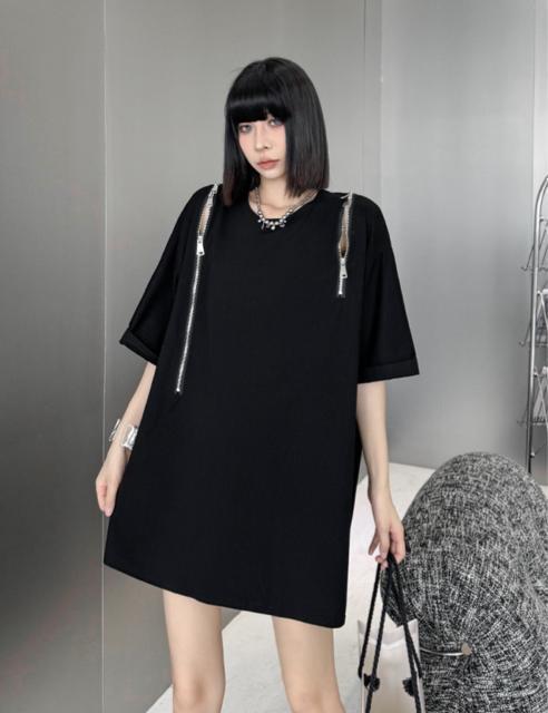 肩ファスナー チュニック  ロングtシャツ  ゆったり ダブルファスナー 大きいサイズ < 女性ファッション  肩ファスナー チュニック  ロングtシャツ  ゆったり ダブルファスナー 大きいサイズ < 女性ファッションの