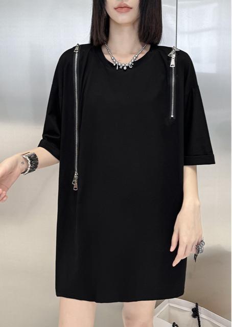 肩ファスナー チュニック  ロングtシャツ  ゆったり ダブルファスナー 大きいサイズ < 女性ファッション  肩ファスナー チュニック  ロングtシャツ  ゆったり ダブルファスナー 大きいサイズ < 女性ファッションの