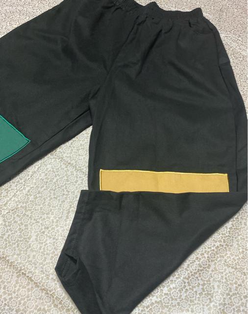 サルエルパンツ ワイドパンツ ワッペン付き ブラック 大きいサイズ < 女性ファッション サルエルパンツ ワイドパンツ ワッペン付き ブラック 大きいサイズ < 女性ファッションの