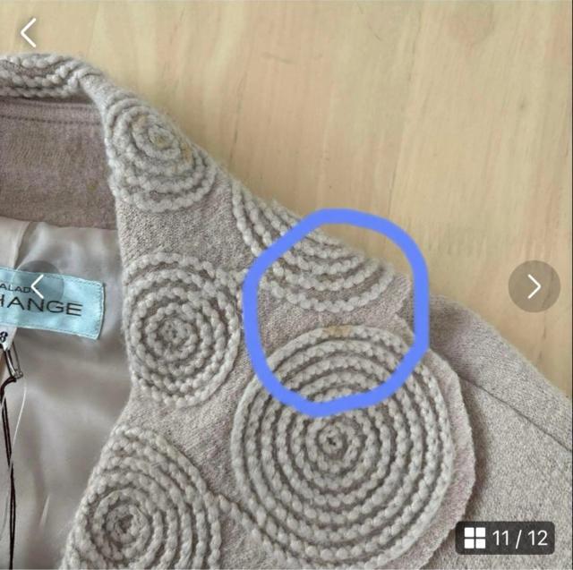 【新品】★訳あり★ウール100% ベージュコート 個性的 コード刺繍 スカラップ アウター コート 毛100% < 女性ファッション  【新品】★訳あり★ウール100% ベージュコート 個性的 コード刺繍 スカラップ アウター コート 毛100% < 女性ファッションの