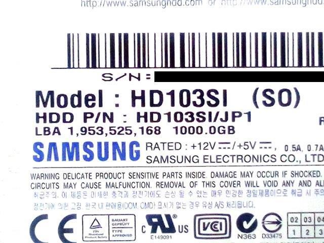 ��HDD SAMSUNG HD103SI 1TB SATA �� PC�{��/���Ӌ@��� 