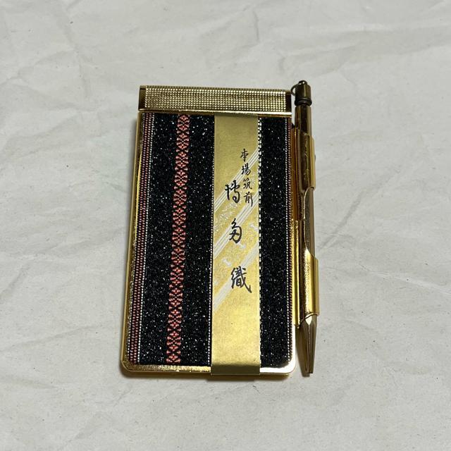 伝統工芸 本場筑前博多織 ミニメモ帳 ペン付き ゴールド 高級 ステーショナリー < インテリア/ライフ 伝統工芸 本場筑前博多織 ミニメモ帳 ペン付き ゴールド 高級 ステーショナリー < インテリア/ライフの