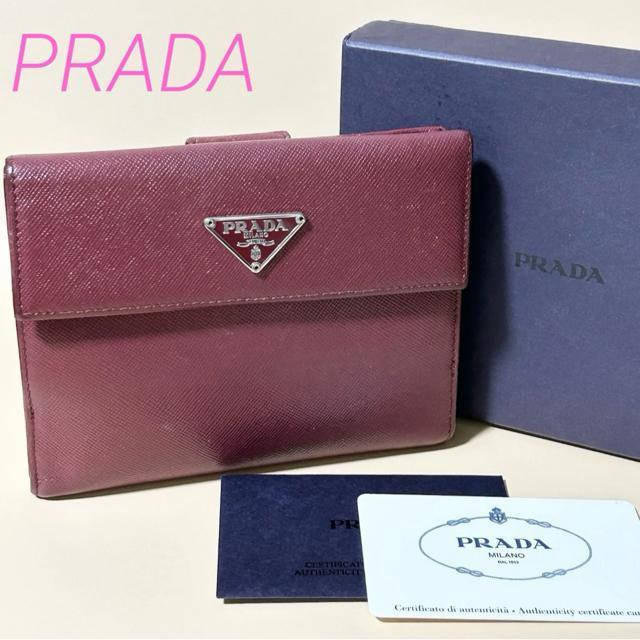 PRADA プラダ サフィアーノ 二つ折り 財布 三角プレート 箱 商品カード付き < ブランド PRADA プラダ サフィアーノ 二つ折り 財布 三角プレート 箱 商品カード付き < ブランドの