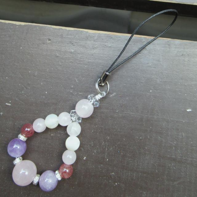 ローズクォーツxラベンダーアメジストxモスコバイトストラップ < 家電/AV ローズクォーツxラベンダーアメジストxモスコバイトストラップ < 家電/AVの