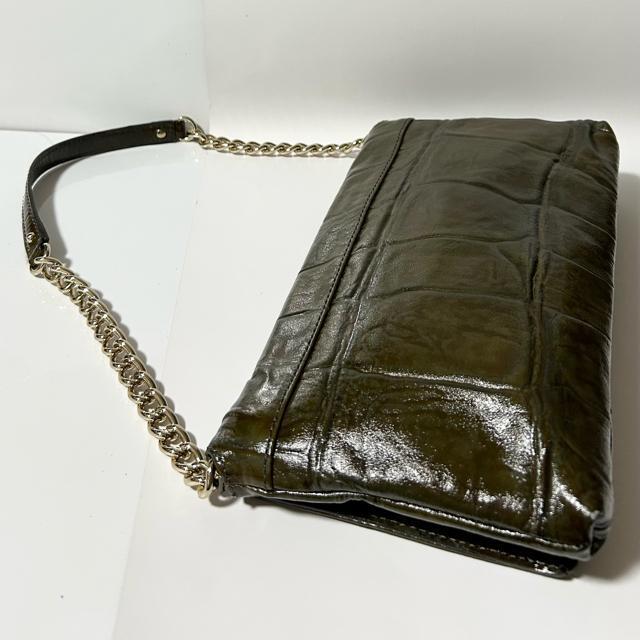 美品 kate spade ケイトスペード クロコダイル型押し パテントレザー ショルダーバッグ < ブランド 美品 kate spade ケイトスペード クロコダイル型押し パテントレザー ショルダーバッグ < ブランドの