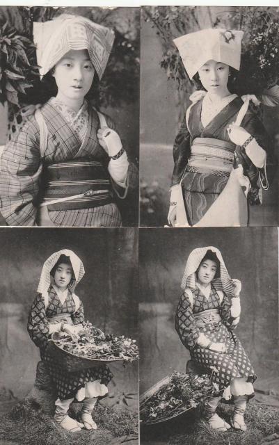 京都 大原女 戦前絵はがき 4種【F-52】 < ホビー 京都 大原女 戦前絵はがき 4種【F-52】 < ホビーの