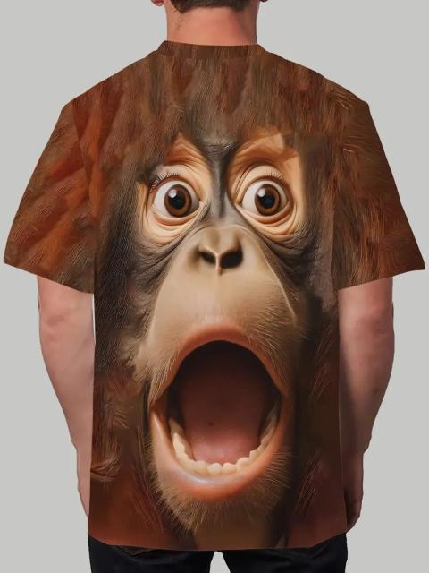 爆ヤス価格790円★メンズ ゴリラフェイス グラフィックTシャツ 半袖 ラウンドネック USAサイズS(日本サイズL相当) < 男性ファッション 爆ヤス価格790円★メンズ ゴリラフェイス グラフィックTシャツ 半袖 ラウンドネック USAサイズS(日本サイズL相当) < 男性ファッションの